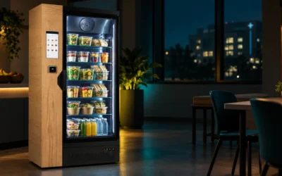 Frigo connecté en salle de repos d'hôpital